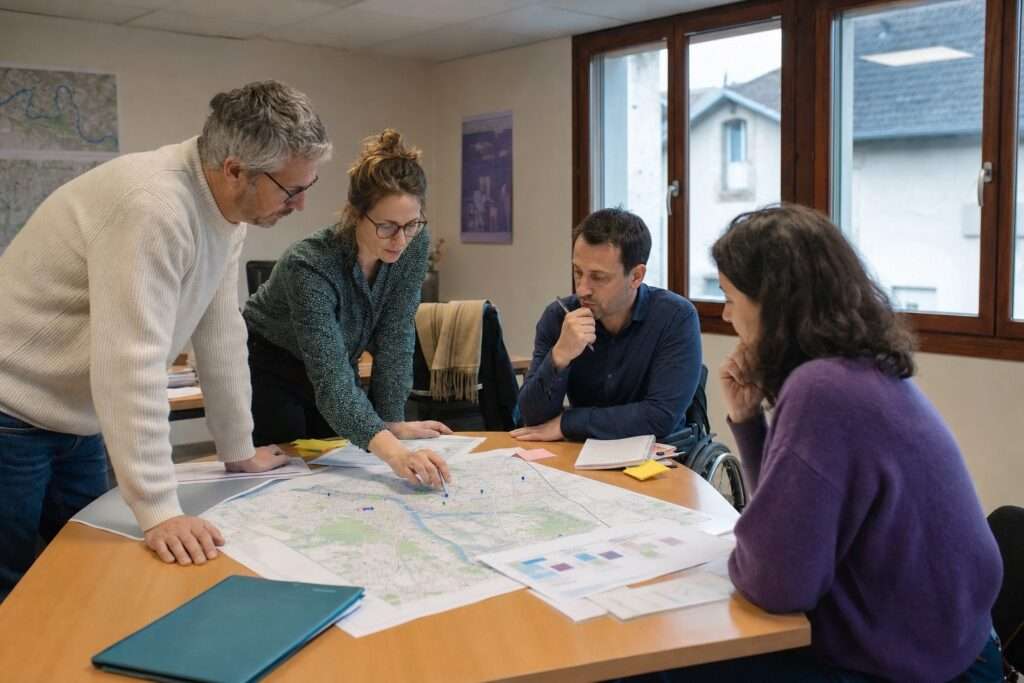 quipe analysant une cartographie territoriale des vulnérabilités handicap