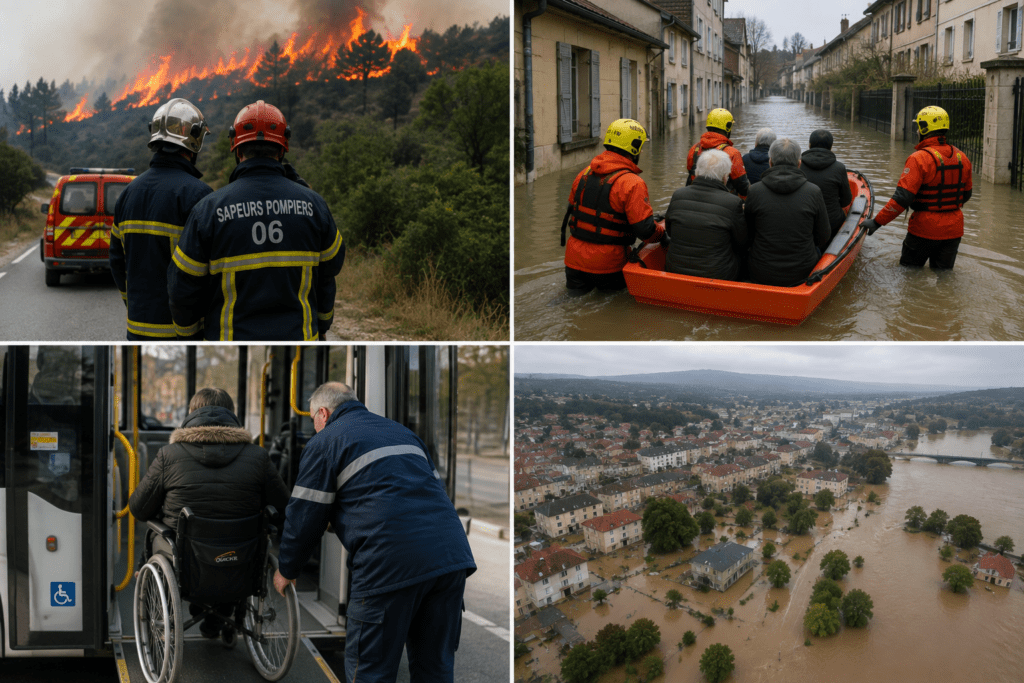 Intervention de secours illustrant les vulnérabilités révélées par une catastrophe naturelle.